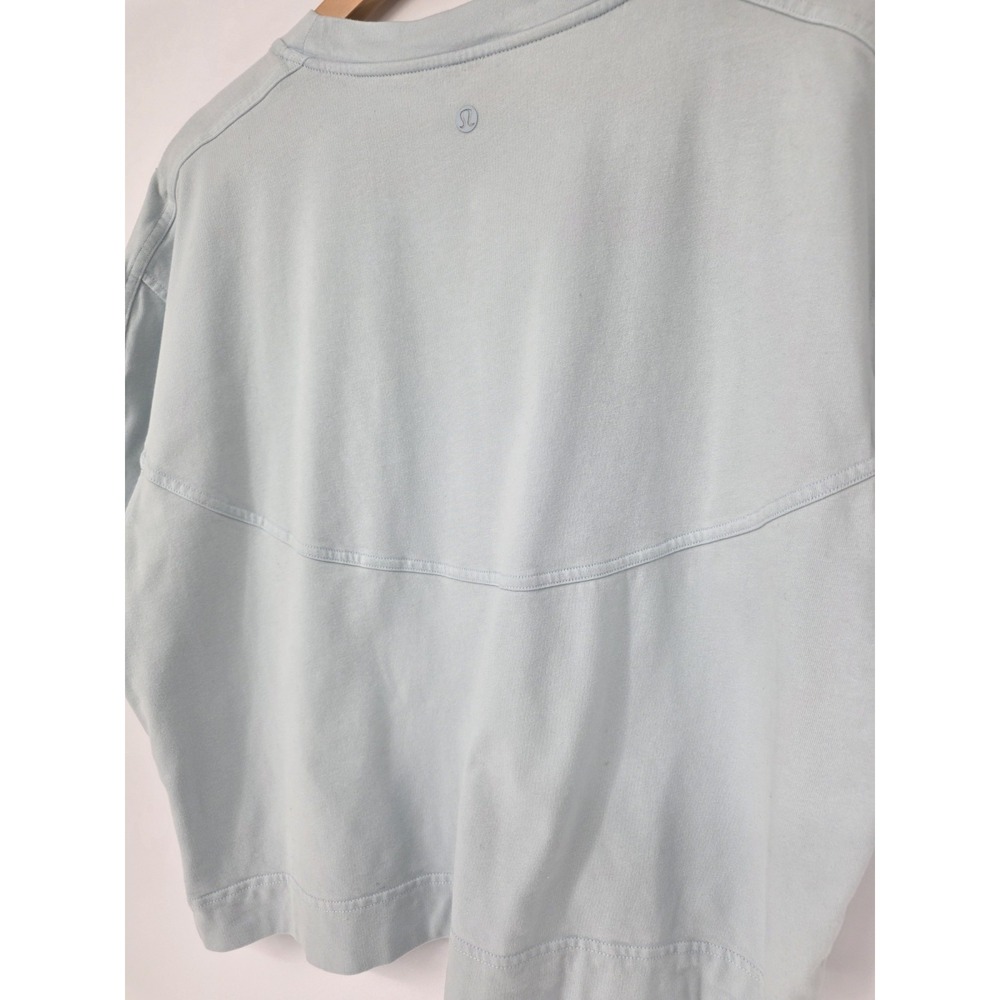 Lululemon Short Sleeve Sweatshirt Size L Baby Blue Oversized - Picture 7 of 14
